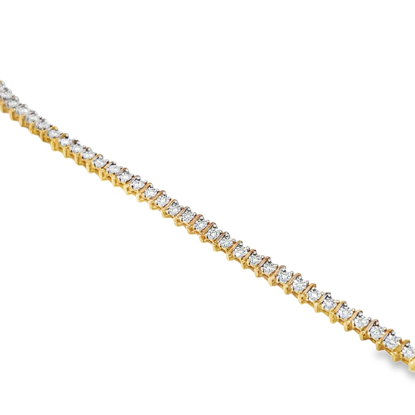 Women's Diamond Tennis Bracelet 1 ctw 10K Yellow Gold 7"