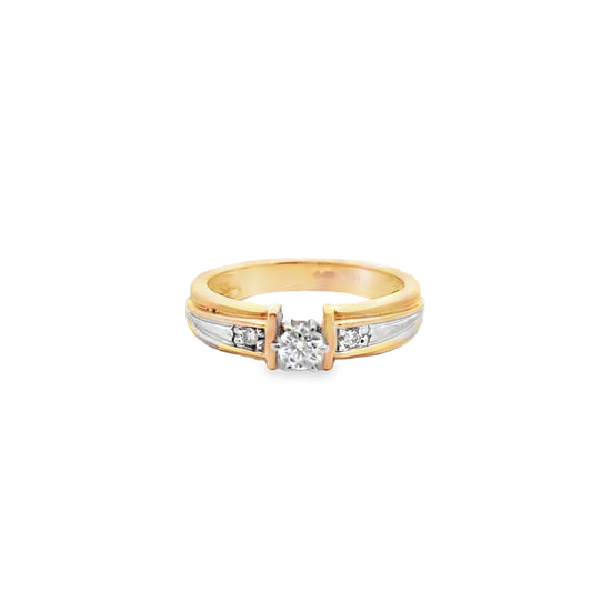 Bezel Set Solitaire Diamond Ring 0.20 ctw Diamond 14K Yellow Gold