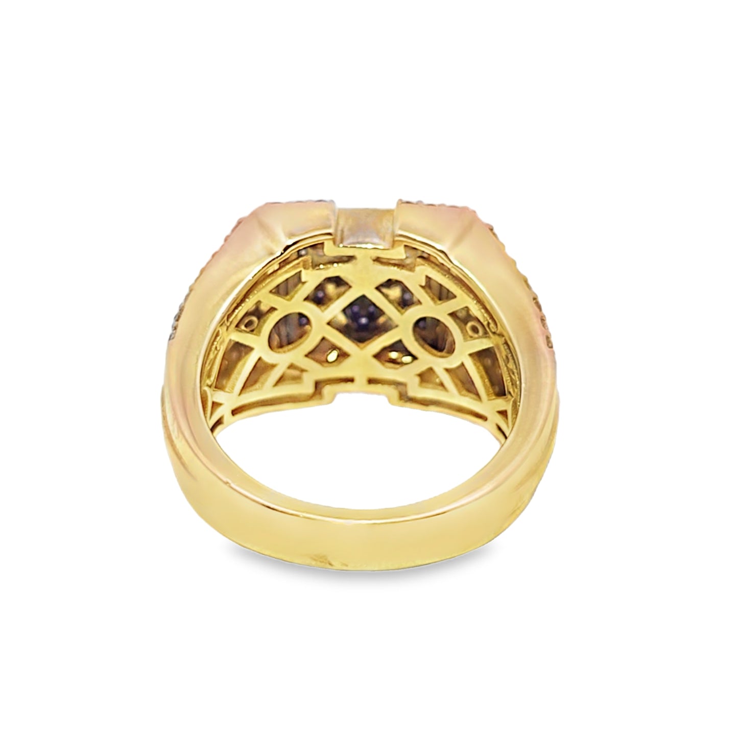 "M" Initial Ring 1.45 ctw Diamond 10K Yellow Gold
