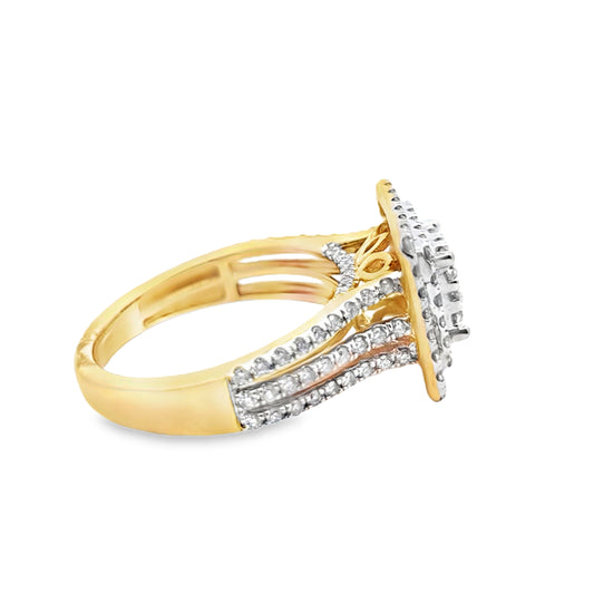 10K Yellow Gold Square Cut Diamond Ring 1.46 ctw