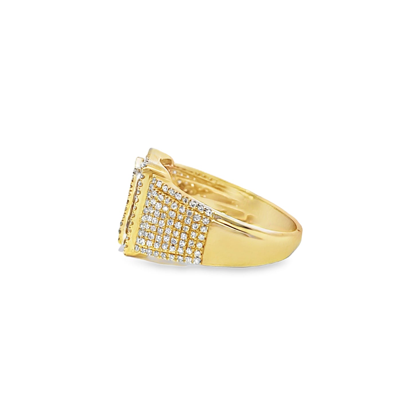 "N" Initial Ring Diamond 0.81 ctw 10K Yellow Gold