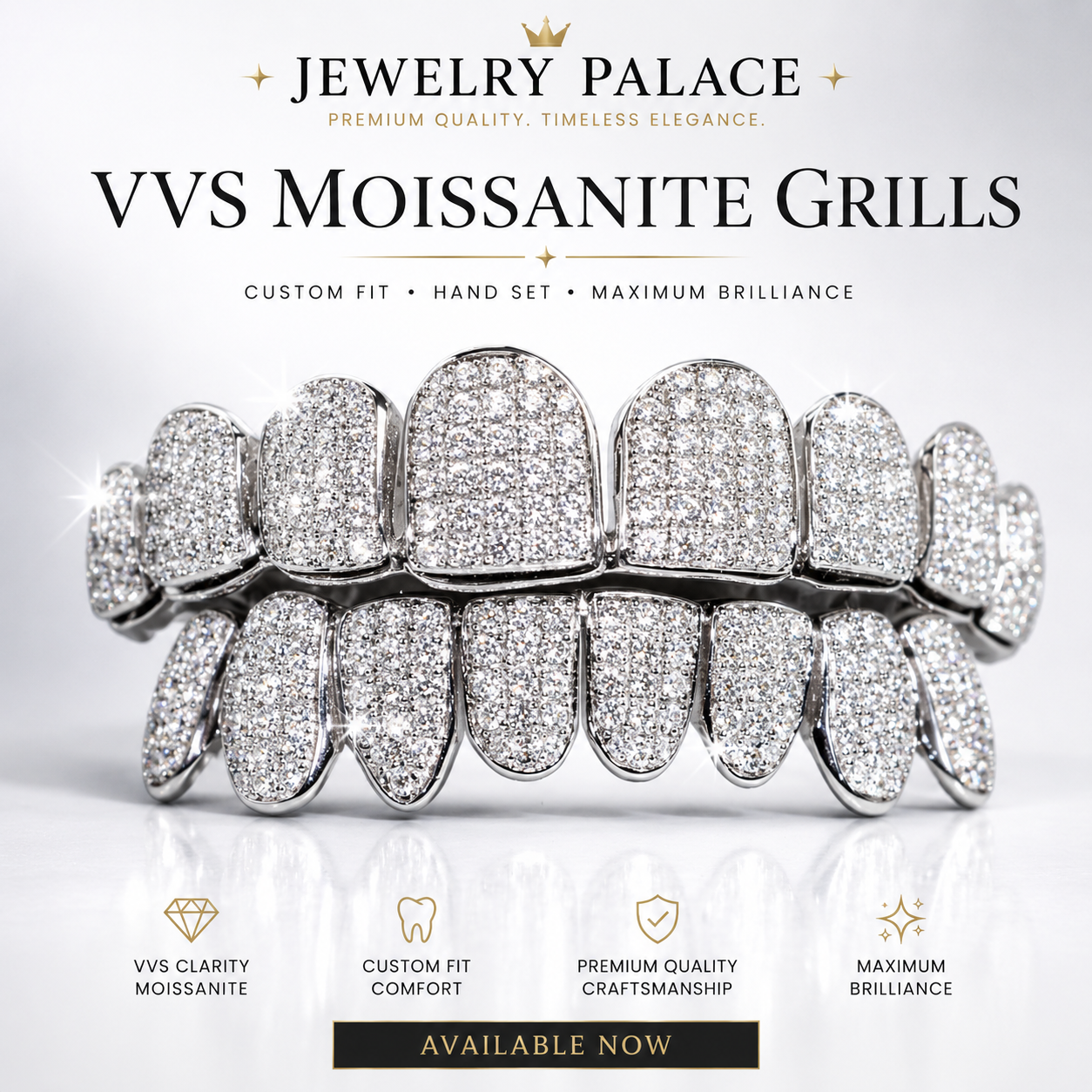 VVS Moissanite Grills – Custom Fit Iced-Out Grillz | Jewelry Palace