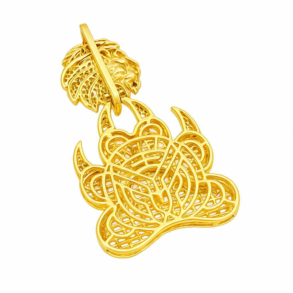 10K Yellow Gold Diamond Lion Paw Pendant 3.0 CTW | Jewelry Palace