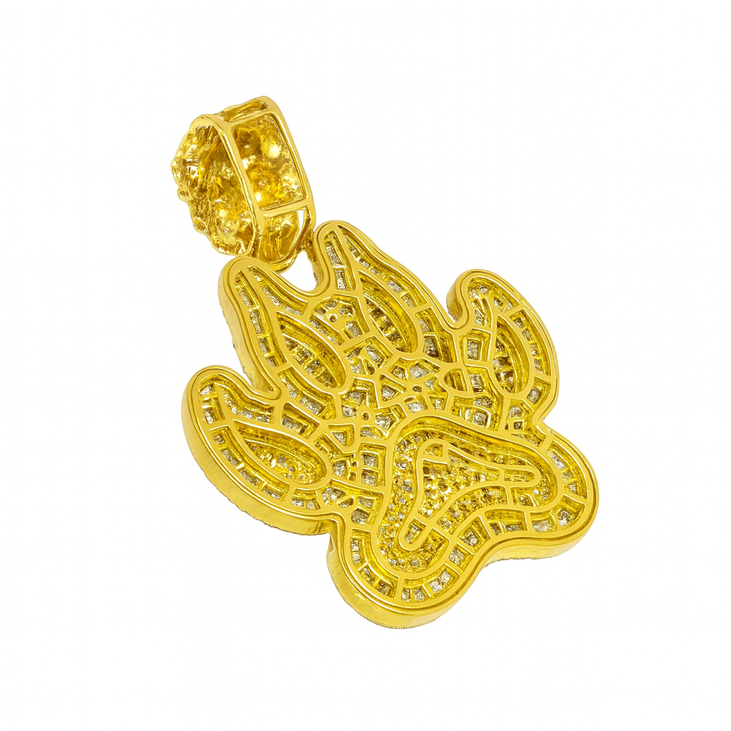 10K Yellow Gold Diamond Lion Paw Pendant 6.50 ctw | Iced Out Animal Pendant for Men – Jewelry Palace