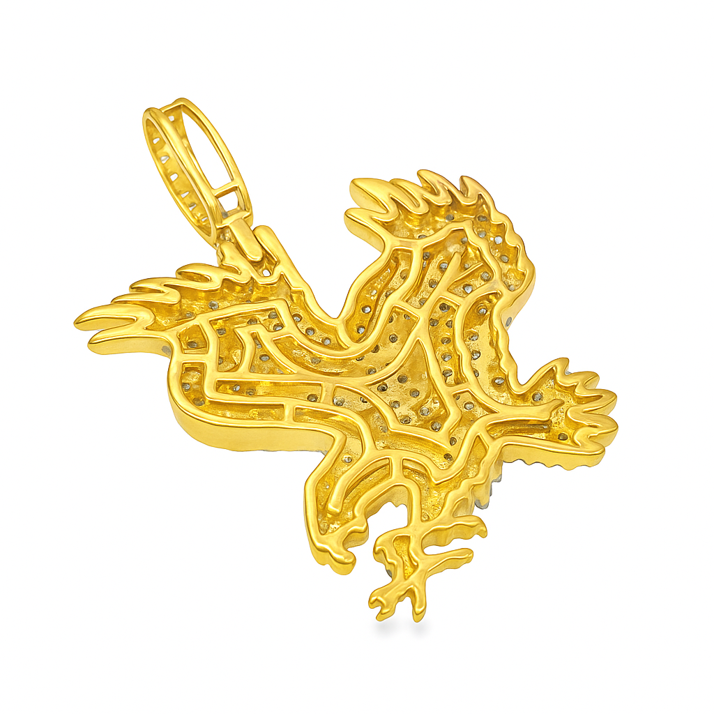 10K Yellow Gold Diamond Eagle Pendant 0.875 CTW | Jewelry Palace