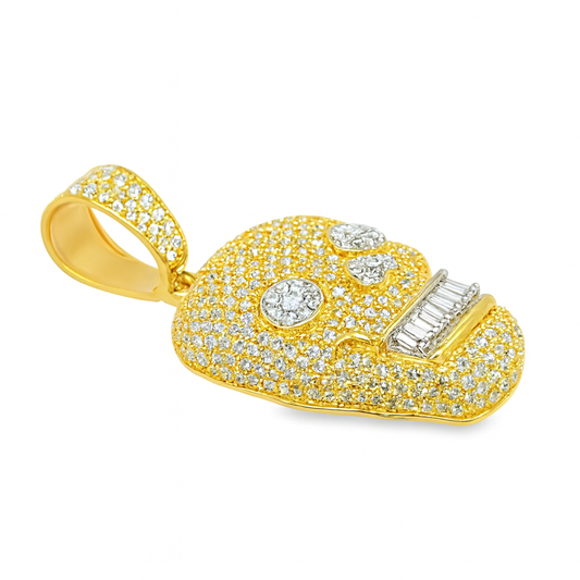 10K Yellow Gold Diamond Pavé Skull Pendant 2.15 ctw | Iced Out Men’s Hip Hop Pendant – Jewelry Palace