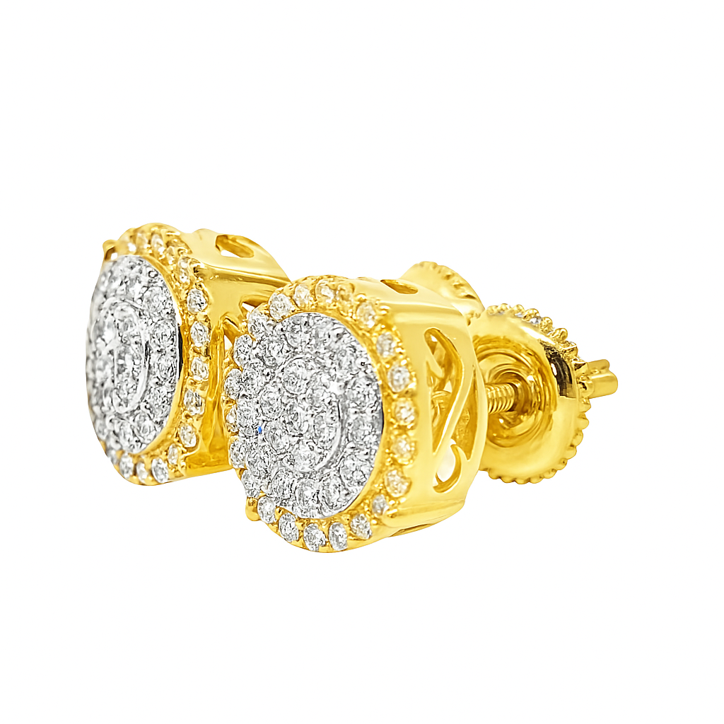 10K Two-Tone Gold 0.44 ctw Diamond Prong Set Earrings | Elegant Dual Finish Studs | Jewelry Palace