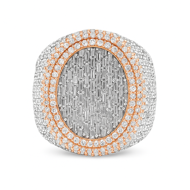 10K Rose & White Gold Diamond Oval Ring 2.75 ctw – Two-Tone Luxury Statement Ring | Jewelry Palace Lithonia, GA