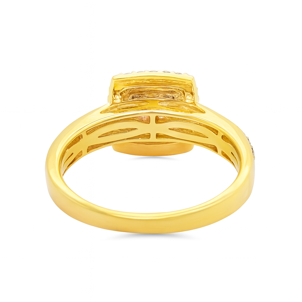 10K Yellow Gold Diamond Engagement Ring & Wedding Band Set 0.84 CTW