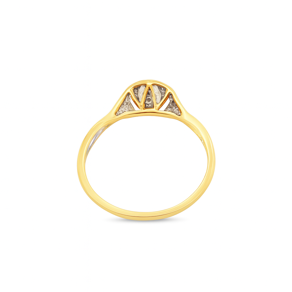 10K Yellow Gold Round Cut Diamond Ring 0.10 ctw