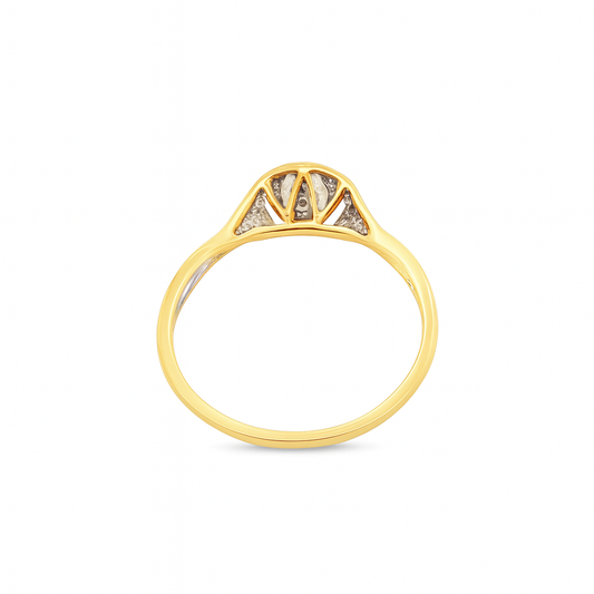 10K Yellow Gold Round Cut Diamond Ring 0.10 ctw