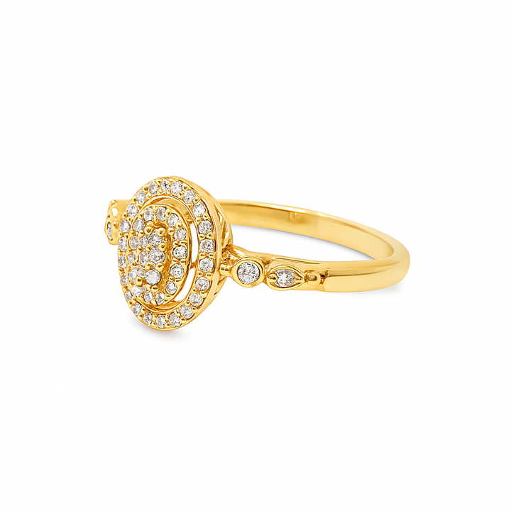 14k Yellow Gold Oval Shape Diamond Promise Ring 0.22 ctw