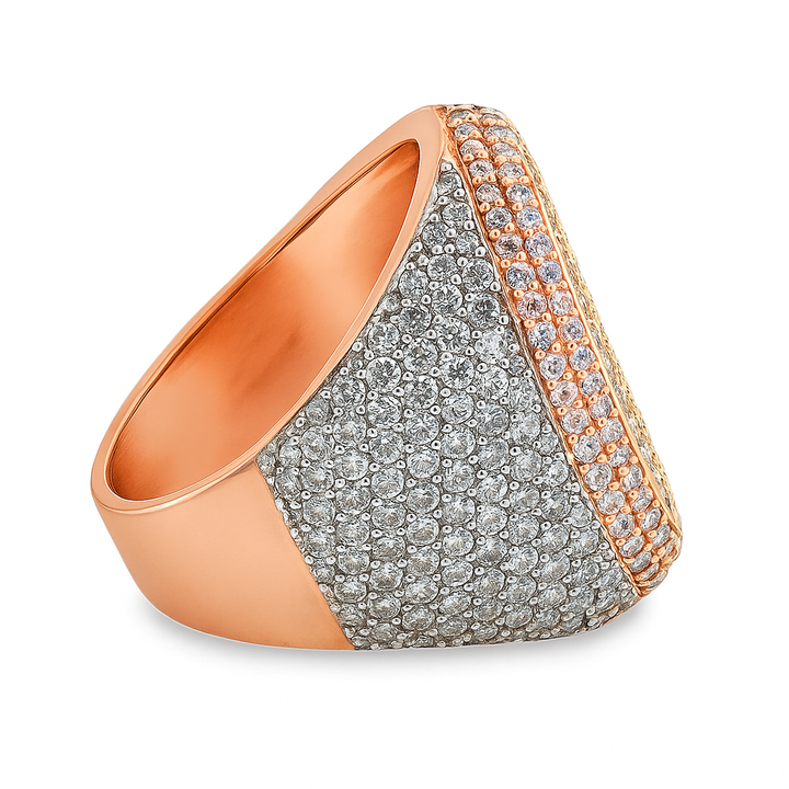 10K Rose & White Gold Diamond Oval Ring 2.75 ctw – Two-Tone Luxury Statement Ring | Jewelry Palace Lithonia, GA