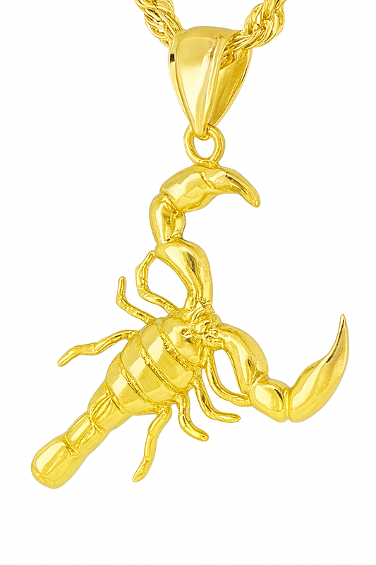 10K Yellow Gold Scorpion Pendant Necklace Set – Bold & Fearless Design | Jewelry Palace