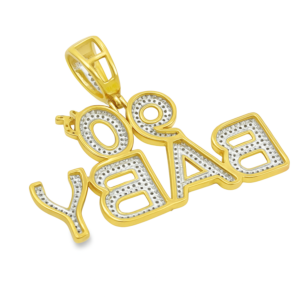 10K Yellow Gold Diamond “90s Baby” Pavé Pendant 0.82 ctw