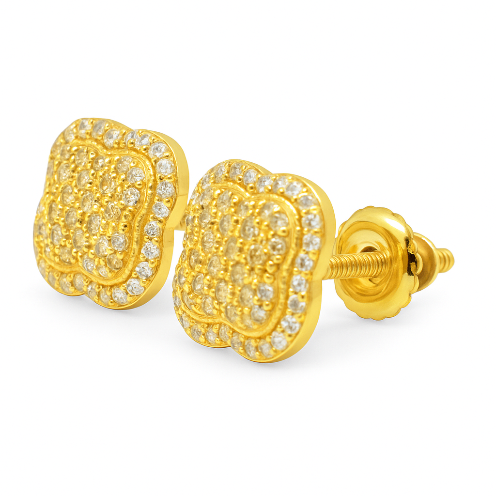 10K Yellow Gold 0.26 ctw Diamond Clover Earrings | Round Cut | Jewelry Palace