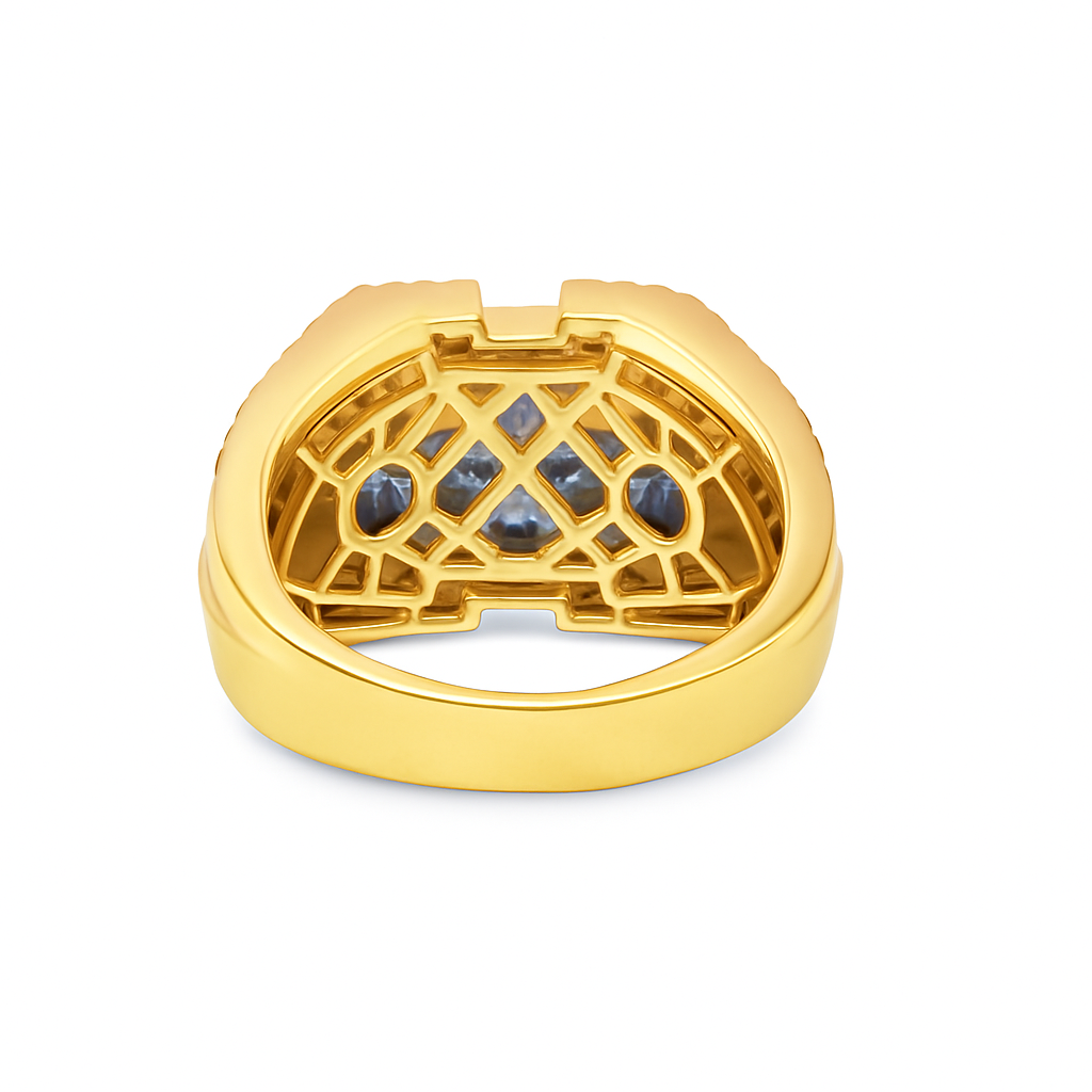 10K Yellow Gold Diamond “T” Initial Ring 1.49 ctw – Personalized Statement Ring | Jewelry Palace Lithonia, GA