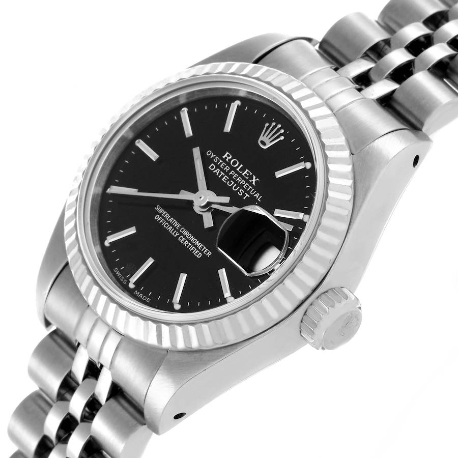 Rolex Datejust 26mm Steel White Gold Black Dial