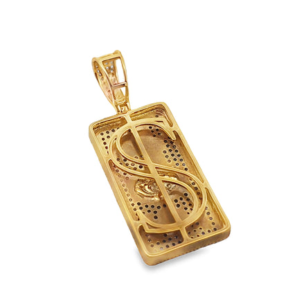 Dollar Bill Pendant 0.45 ctw Diamond 10K Yellow Gold