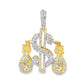 10k Yellow Gold Diamond Money Dollar Pendant 1.64 ctw