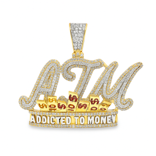 ATM Addicted to Money Diamond Pendant 1.40 CTW 10K Gold | Jewelry Palace