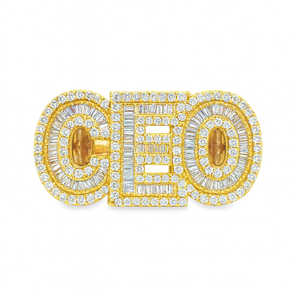10K Yellow Gold Diamond “CEO” Signet Ring 4.00 CTW | Jewelry Palace