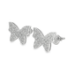10K White Gold Diamond Butterfly Stud Earrings | 0.23 CTW | Jewelry Palace