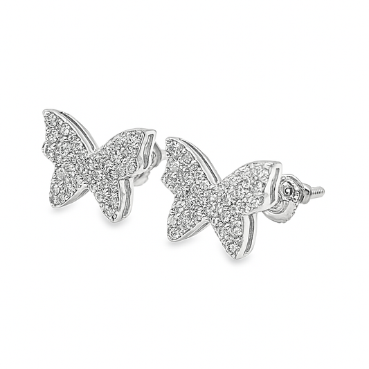 10K White Gold Diamond Butterfly Stud Earrings | 0.23 CTW | Jewelry Palace