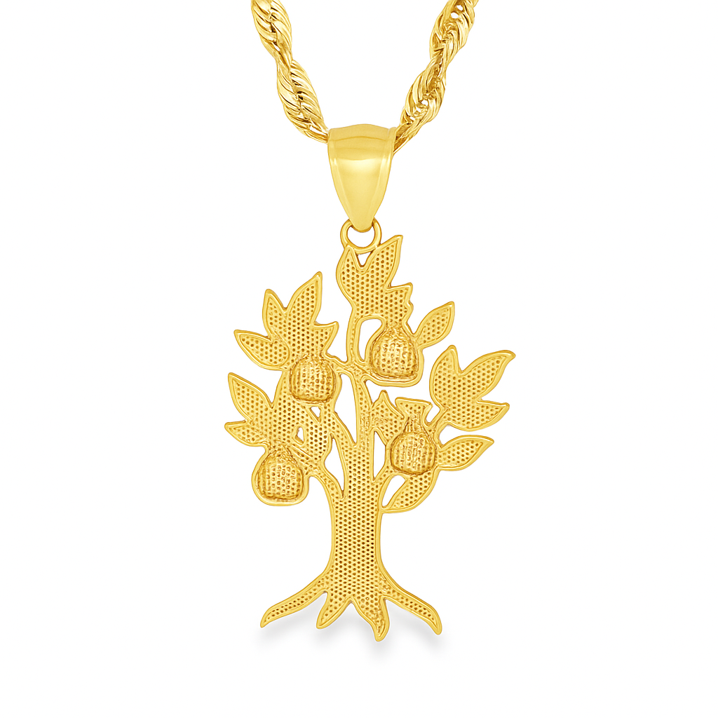 10K Yellow Gold Money Tree Pendant Necklace Set – Symbol of Wealth & Prosperity | Jewelry Palace