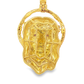 10K Yellow Gold Diamond Jesus Face Pendant 1.00 ctw with Ruby Eyes | Religious Charm