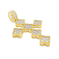 10K Yellow Gold Diamond Cross Pendant 2.00 ctw Baguette & Round Cluster Design | Men's & Women's Gold Cross Necklace