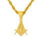 10K Yellow Gold Masonic Pendant Necklace Set – Square & Compass Symbol | Jewelry Palace
