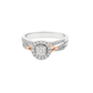 14K White & Rose Gold Round Cut Diamond Ring 0.36 ctw