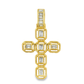 10K Yellow Gold Diamond Cross Pendant with Baguette-Cut Diamonds 2.00 ctw