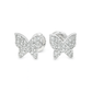 10K White Gold Diamond Butterfly Stud Earrings 0.11 CTW | Jewelry Palace