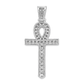 10K White Gold 1.00 ctw Diamond Ankh Cross Pendant | Eternal Life & Faith Symbol | Jewelry Palace