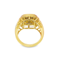 Men’s 10K Yellow Gold Diamond Baguette Ring 1.00 CTW | Square Cluster Iced-Out Ring | Jewelry Palace
