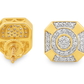 10K Yellow Gold 0.38 ctw Diamond Square Earrings | Geometric Cluster Studs | Jewelry Palace