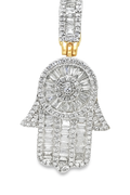 10K Two-Tone Gold 0.75 CTW Diamond Hamsa Hand Pendant