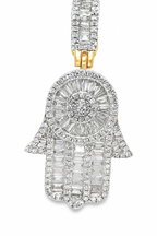 10K Two-Tone Gold 0.75 CTW Diamond Hamsa Hand Pendant