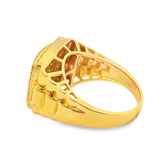 Men’s 10K Yellow Gold Diamond Ring 1.15 CTW | Baguette & Round Iced-Out Ring | Jewelry Palace