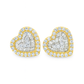 14K Yellow Gold Diamond Heart-Shaped Earrings 0.80 CTW | Jewelry Palace