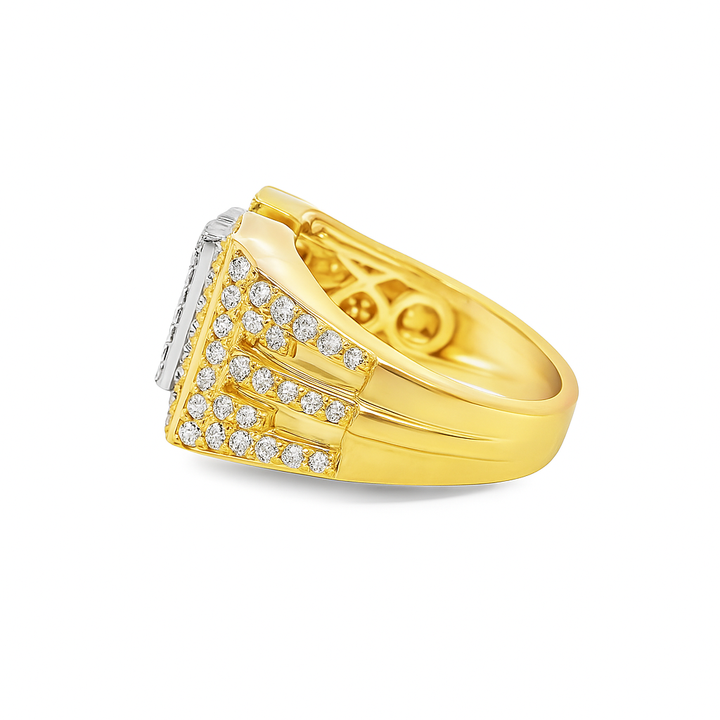 10K Yellow Gold Diamond “M” Initial Ring 1.45 ctw – Personalized Statement Ring | Jewelry Palace Lithonia, GA