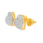 10K White & Yellow Gold Diamond Heart-Shaped Earrings 0.24 CTW | Jewelry Palace