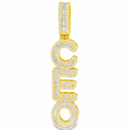 10K Yellow Gold Diamond Vertical CEO Pendant 1.30 ctw