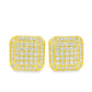 10K Yellow Gold Diamond Square Pave Stud Earrings 0.24 CTW | Jewelry Palace