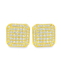 10K Yellow Gold Diamond Square Pave Stud Earrings 0.24 CTW | Jewelry Palace