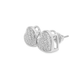 10K White Gold 0.32 ctw Diamond Heart Earrings | Pave Set Round Diamonds | Jewelry Palace