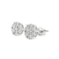 14K White Gold 0.80 ctw Diamond Flower Earrings | Cluster Studs | Jewelry Palace