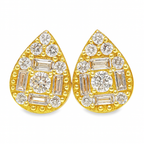 10K Yellow Gold Diamond Pear-Shaped Earrings 0.60 CTW | Jewelry Palace